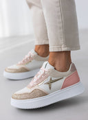 Sneakers flatforms με glitter - Ροζ - thefashionproject.gr - ERYNN