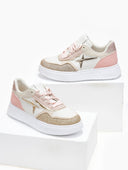 Sneakers flatforms με glitter - Ροζ - thefashionproject.gr - ERYNN