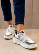 Sneakers flatforms με πλεκτό σχέδιο Xti 143257 - Μπλε σκούρο - thefashionproject.gr - Xti Footwear