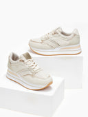 Sneakers flatforms με ύφασμα