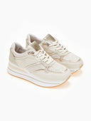 Sneakers flatforms με ύφασμα