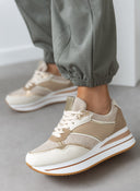 Sneakers flatforms με ύφασμα
