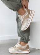 Sneakers flatforms με ύφασμα