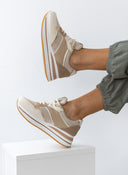 Sneakers flatforms με ύφασμα