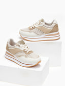 Sneakers flatforms με ύφασμα