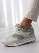 Sneakers flatforms με ύφασμα