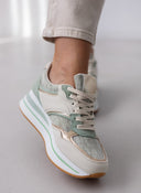 Sneakers flatforms με ύφασμα