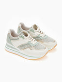 Sneakers flatforms με ύφασμα - Μέντα - thefashionproject.gr - ERYNN
