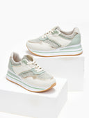 Sneakers flatforms με ύφασμα - Μέντα - thefashionproject.gr - ERYNN