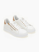 Sneakers με διακοσμητικό φερμουάρ - Λευκό/Χαλκό - thefashionproject.gr - The Fashion Project