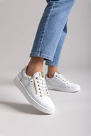 Sneakers με φερμουάρ Xti 143629 - Λευκό/Χρυσό - thefashionproject.gr - Xti Footwear
