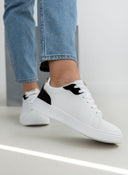 Sneakers με glitter λεπτομέρεια ERYNN - Λευκό/Μαύρο - thefashionproject.gr - ERYNN