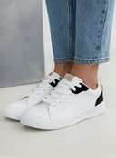 Sneakers με glitter λεπτομέρεια ERYNN - Λευκό/Μαύρο - thefashionproject.gr - ERYNN