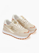Sneakers με glitter σε συνδυασμούς χρωμάτων - Μπεζ - thefashionproject.gr - ERYNN