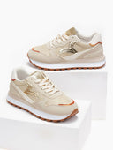 Sneakers με glitter σε συνδυασμούς χρωμάτων - Μπεζ - thefashionproject.gr - ERYNN