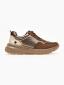 Sneakers με γυαλιστερό ύφασμα Xti 143359 - Καφέ - thefashionproject.gr - Xti Footwear