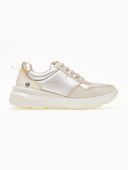 Sneakers με γυαλιστερό ύφασμα Xti 143359 - Μπεζ - thefashionproject.gr - Xti Footwear