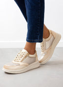 Sneakers με συνδιασμό υλικών Xti 143201 - Μπεζ - thefashionproject.gr - Xti Footwear