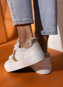 Sneakers με ύφασμα και glitter