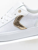 Sneakers με ύφασμα και glitter