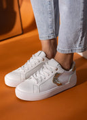 Sneakers με ύφασμα και glitter