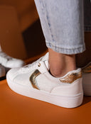 Sneakers με ύφασμα και glitter