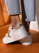 Sneakers με ύφασμα και glitter - Λευκό - thefashionproject.gr - ERYNN
