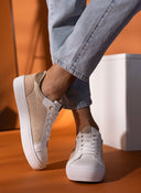 Sneakers με ύφασμα και glitter - Χαλκός - thefashionproject.gr - ERYNN