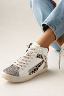 Sneakers μποτάκια με glitter και print ERYNN