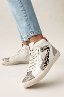 Sneakers μποτάκια με glitter και print ERYNN