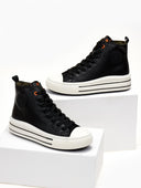 Sneakers μποτάκια με ρίγες στη σόλα Refresh 170934 - Μαύρο - thefashionproject.gr - Refresh