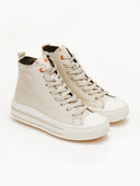 Sneakers μποτάκια με ρίγες στη σόλα Refresh 170934 - Μπεζ - thefashionproject.gr - Refresh