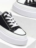 Sneakers πάνινα με ψηλή σόλα - Μαύρο - thefashionproject.gr - The Fashion Project