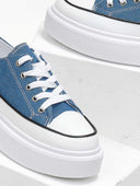 Sneakers πάνινα με ψηλή σόλα - Μπλε denim - thefashionproject.gr - The Fashion Project