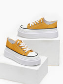 Sneakers πάνινα με ψηλή σόλα