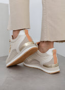 Sneakers σε συνδυασμό υλικών MARIAMARE 68421 - Μπεζ - thefashionproject.gr - MARIAMARE