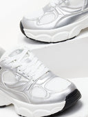 Sneakers σε συνδυασμό υλικών Xti 143260 - Ασημί - thefashionproject.gr - Xti Footwear