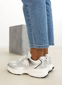 Sneakers σε συνδυασμό υλικών Xti 143260 - Ασημί - thefashionproject.gr - Xti Footwear