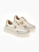 Sneakers σε συνδυασμό υλικών Xti 143363 - Μπεζ - thefashionproject.gr - Xti Footwear