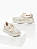 Sneakers σε συνδυασμό υλικών Xti 143363 - Μπεζ - thefashionproject.gr - Xti Footwear