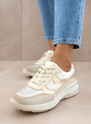 Sneakers σε συνδυασμό υλικών Xti 143363 - Μπεζ - thefashionproject.gr - Xti Footwear