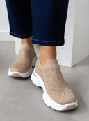 Sneakers Slip on με στρας - Τάουπε - thefashionproject.gr - The Fashion Project