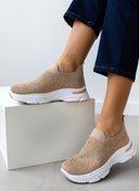 Sneakers Slip on με στρας - Τάουπε - thefashionproject.gr - The Fashion Project