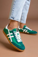 Sneakers suede με ρίγες CORINA - Πράσινο - thefashionproject.gr - CORINA