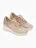 Sneakers wedges με ανάγλυφο σχέδιο Ragazza 0329 - Άμμου - thefashionproject.gr - RAGAZZA