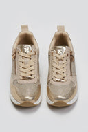 Sneakers wedges με φερμουάρ Xti 143717 - Χρυσό - thefashionproject.gr - Xti Footwear