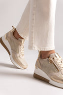 Sneakers wedges με φερμουάρ Xti 143717 - Χρυσό - thefashionproject.gr - Xti Footwear