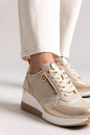 Sneakers wedges με φερμουάρ Xti 143717 - Χρυσό - thefashionproject.gr - Xti Footwear