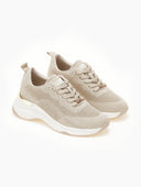 Sneakers wedges με glitter ύφασμα Xti 143064 - Μπεζ - thefashionproject.gr - Xti Footwear