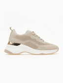 Sneakers wedges με glitter ύφασμα Xti 143064 - Μπεζ - thefashionproject.gr - Xti Footwear